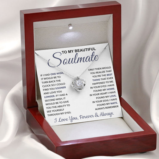 To My Beautiful Soulmate Necklace with Sentimental Card