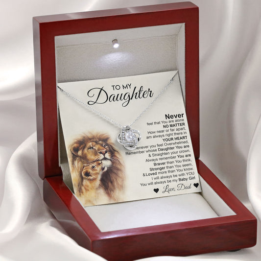 To My Daughter Necklace Message & Elegant Box, Necklace Gifts For Daughter, Birthday, Wedding, Valentines Day, Graduation