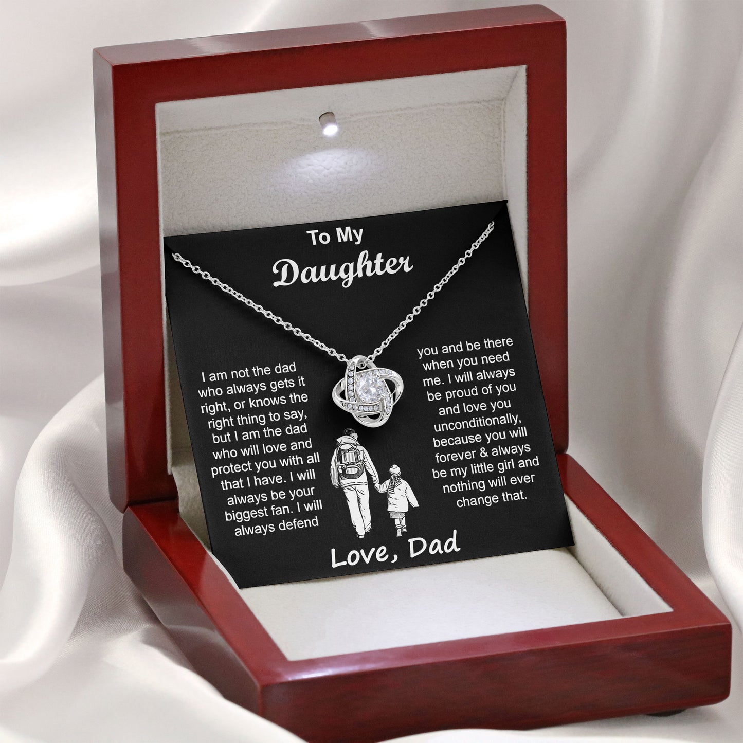To My Daughter Necklace Gifts For Daughter From Dad, Birthday, Wedding, Valentines Day, Graduation