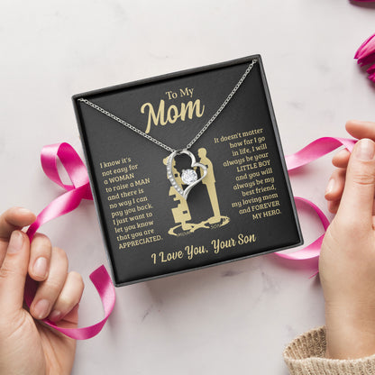 To My Mom Necklace with Message Card, Valentine, Mothers Day Gift, Sentimental Birthday Gifts