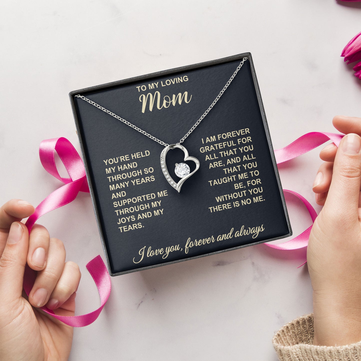 To My Loving Mom Necklace Mother's Day, Anniversary Present, Birthday Anniversary Gift Idea