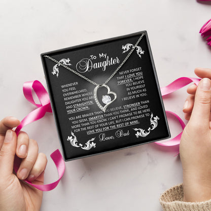 To My Daughter Necklace Jewelry with Message Card & Gift Box