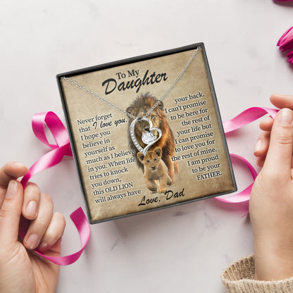 To My Daughter Necklace From Dad Jewelry with Message Card & Gift Box
