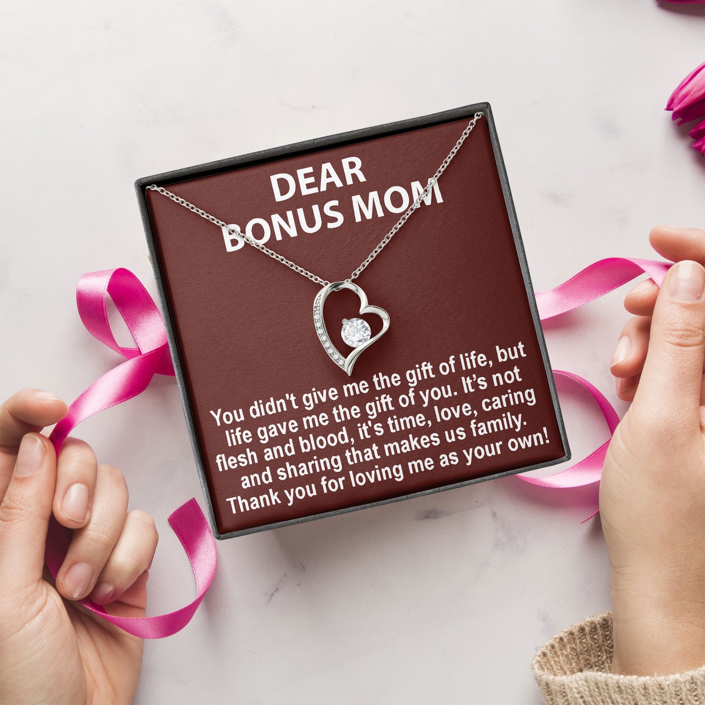 To My Mom Necklace with Message Card