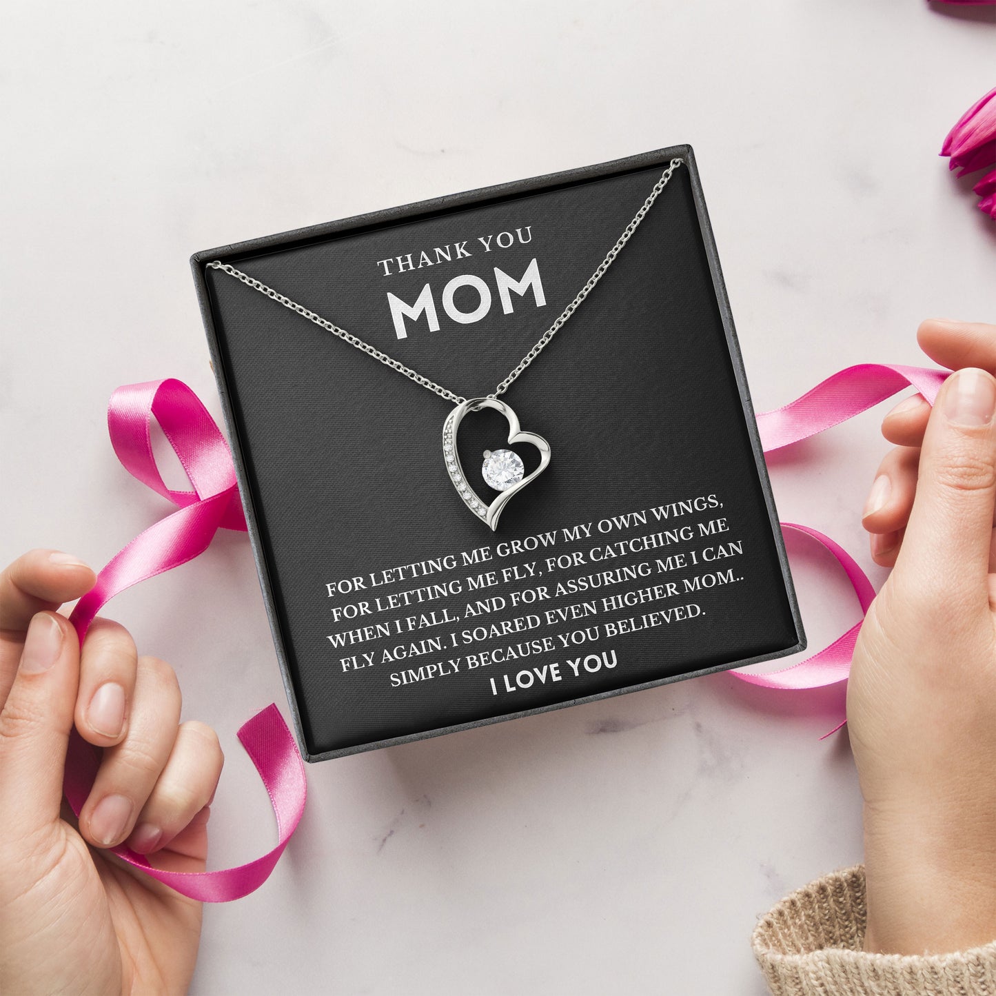 To My Mom Necklace Thank You  Keepsake