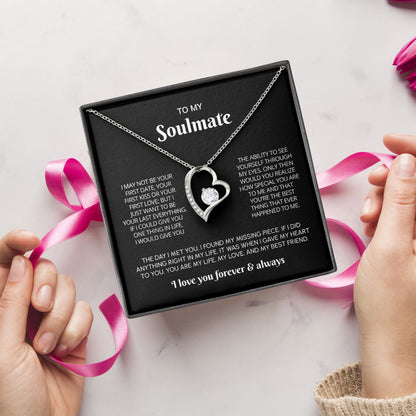 To My Soulmate Necklace with Message Card and Gift Box