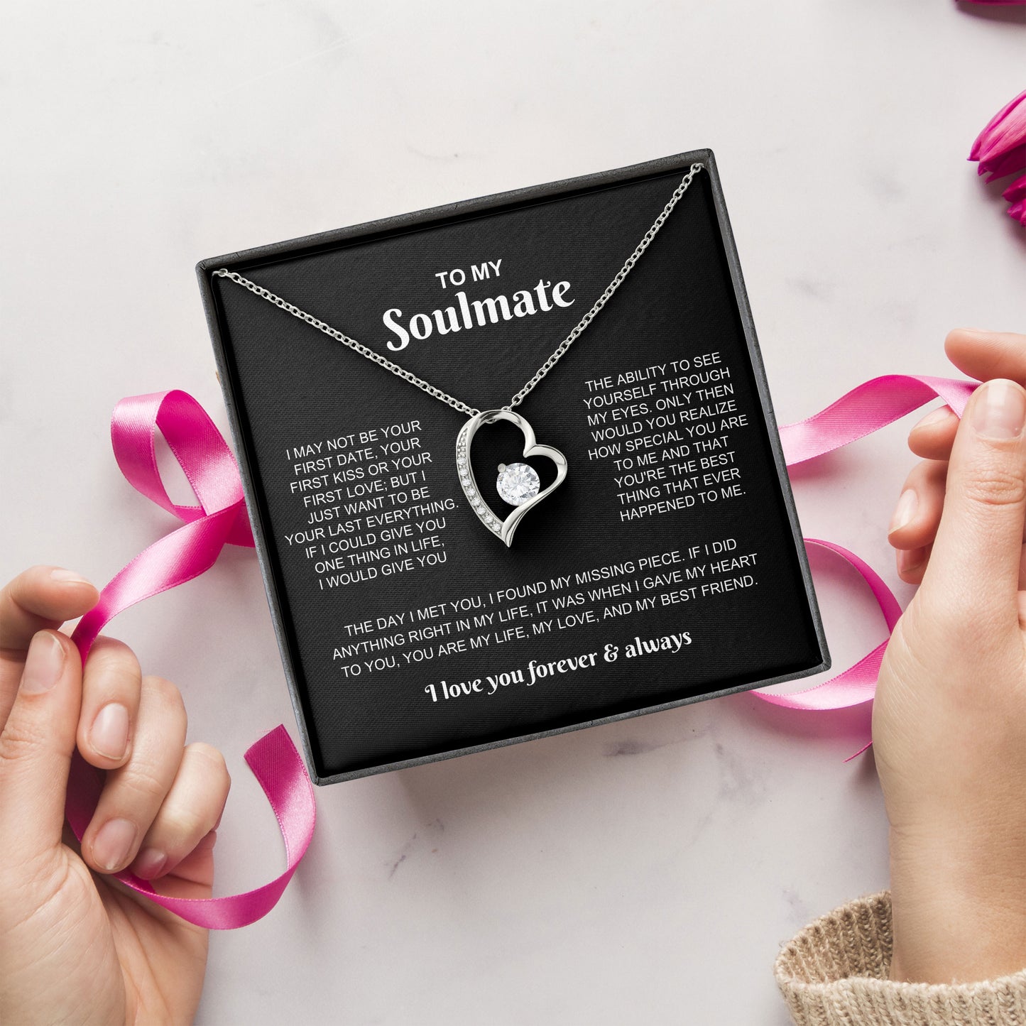 To My Soulmate Romantic Necklace Jewelry Gift