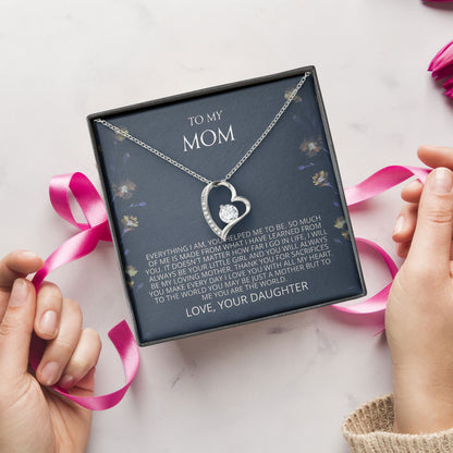 To My Mom Necklace With Heartfelt Message & Elegant Box - Birthday, Mothers Day, Sentimental Birthday