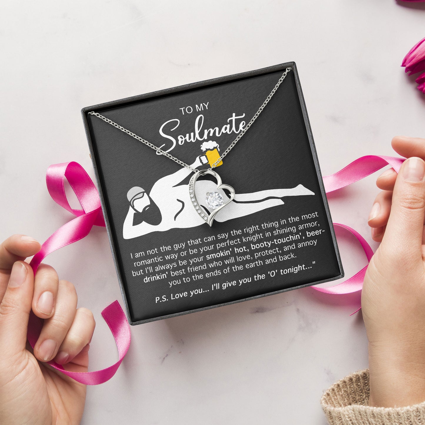 To My Soulmate Sterling Silver Pendant Necklace