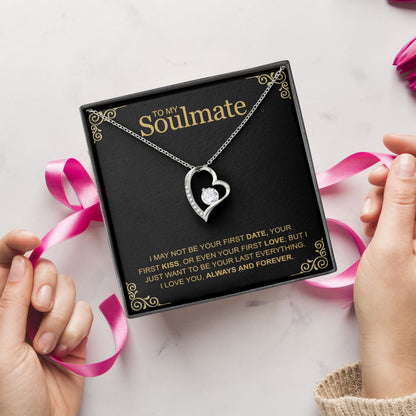 To My Soulmate Necklace Romantic Valentine Gift with Sentimental Message Card