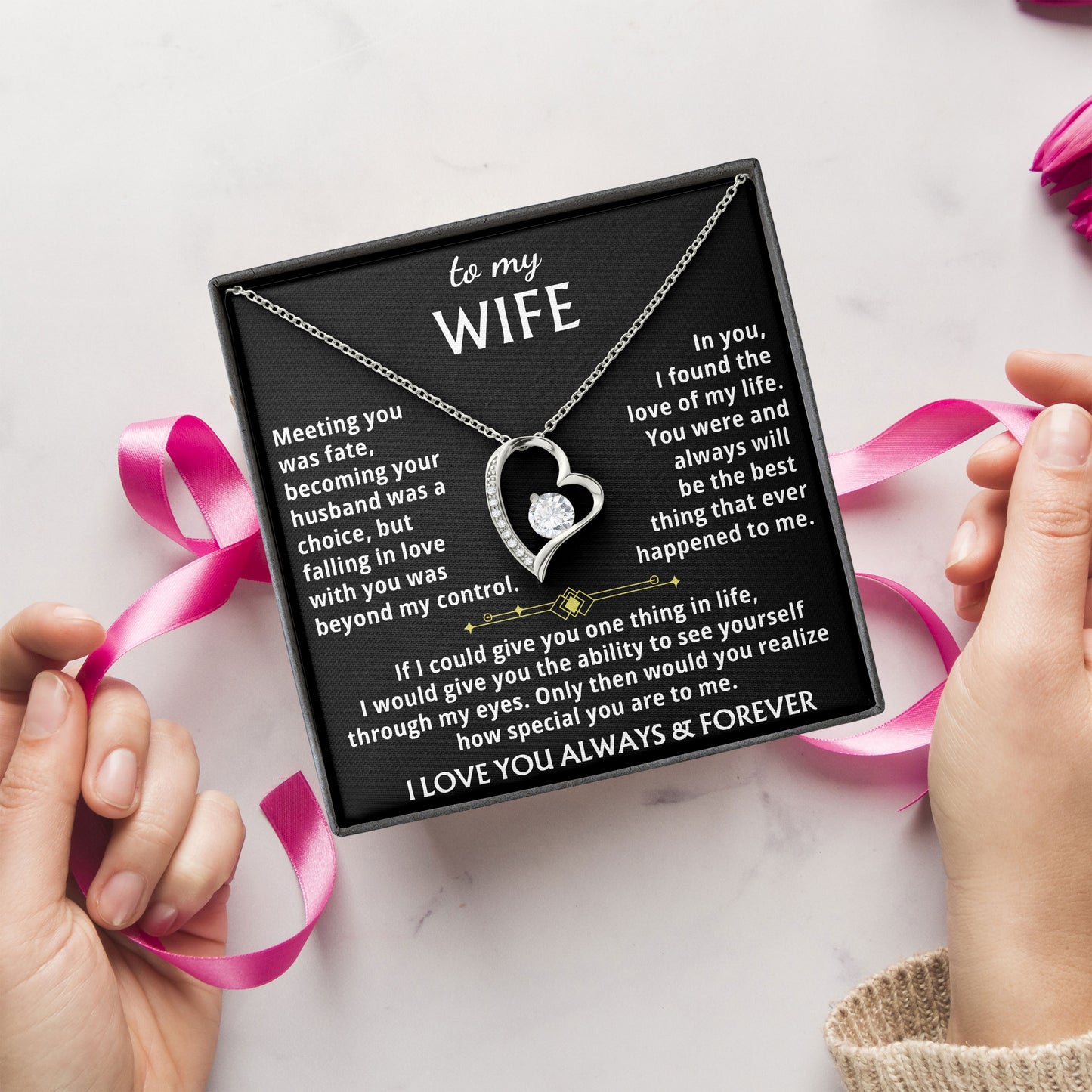 To My Wife Necklace Gifts for Women Birthday, Valentine's Day, Mother's Day