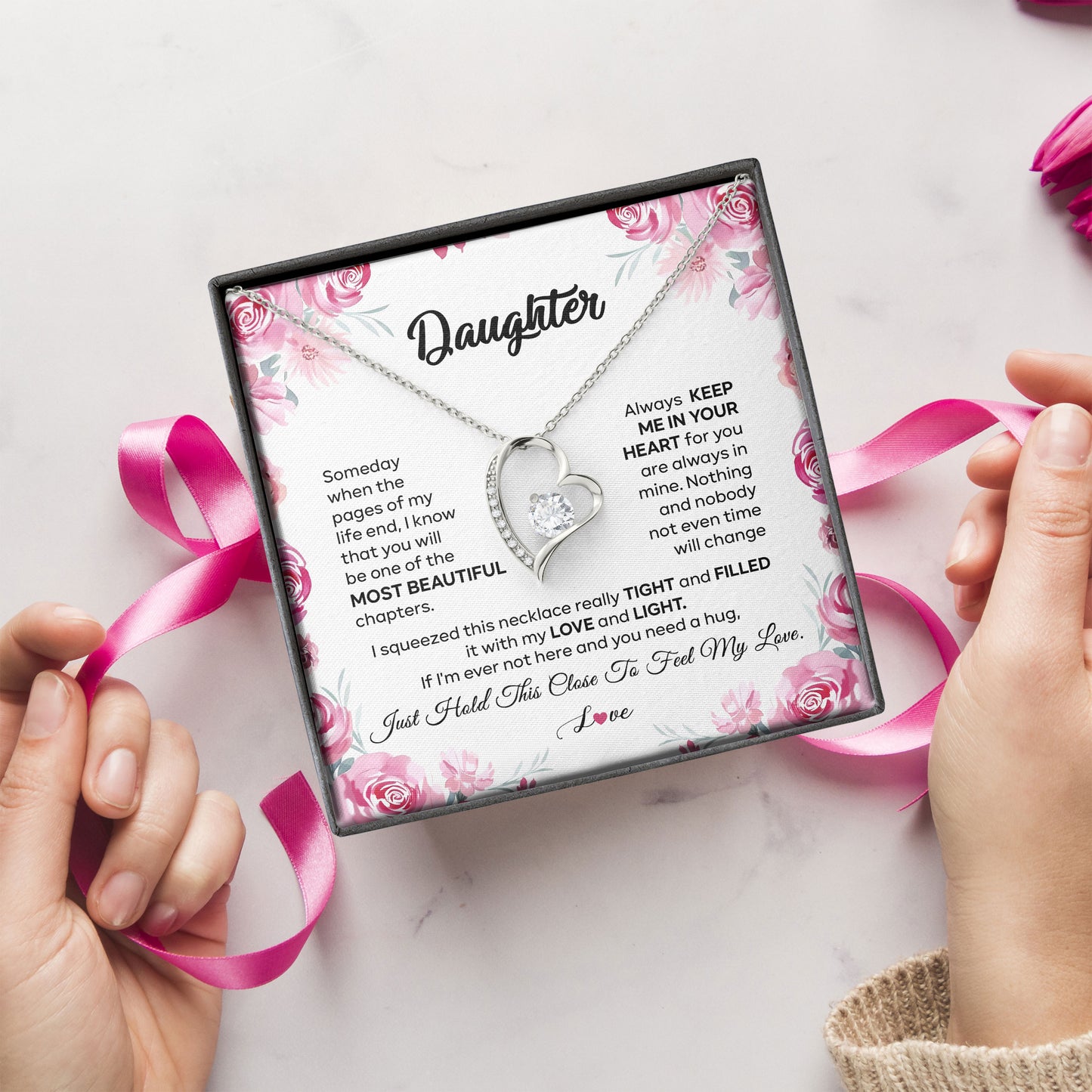 To My Daughter Necklace from Mom with Love
