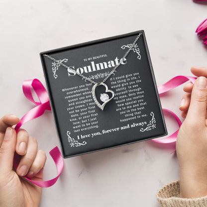 To My Beautiful Soulmate Necklace Meaningful Romantic Gift for Girlfriend, Fiancée