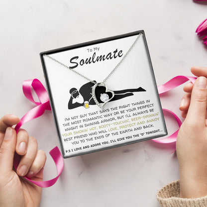 To My Soulmate Love Knot Necklace Birthday Anniversay Valentine's Day Romantic Gift for Her