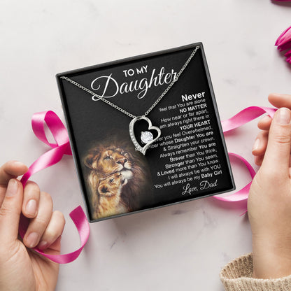 To My Daughter Necklace 925 Sterling Silver Graduation Gifts Birthday Christmas Message Card＆LED Gift Box