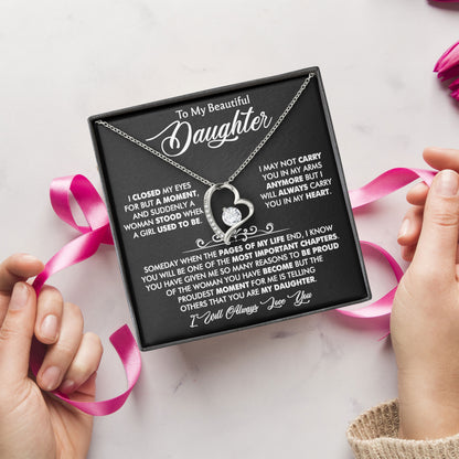 To My Beautiful Daughter Necklace Gift For Birthday Wedding Graduation, Valentine's Day From Dad, Mom