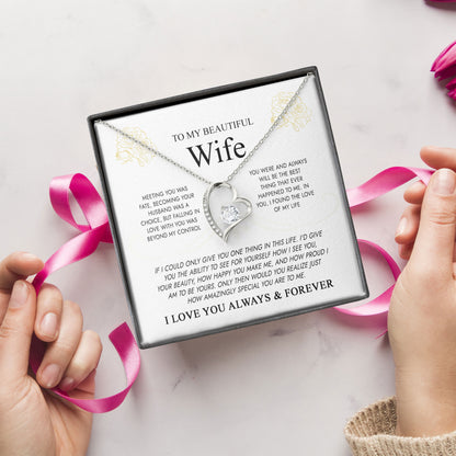To My Beautiful Wife Birthday Necklace Gift for Her