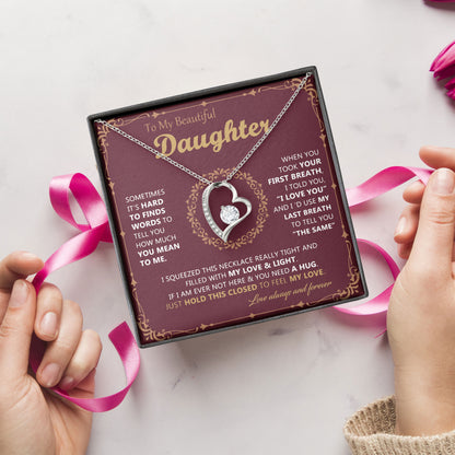 To My Beautiful Daughter Necklace From Dad, Mom, Gifts For Daughter Romantic, Birthday, Valentine Gift