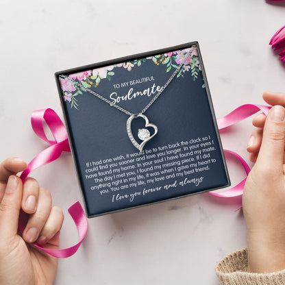 To My Soulmate Necklace Romantic Jewelry Gift for Girlfriend from Boyfriend