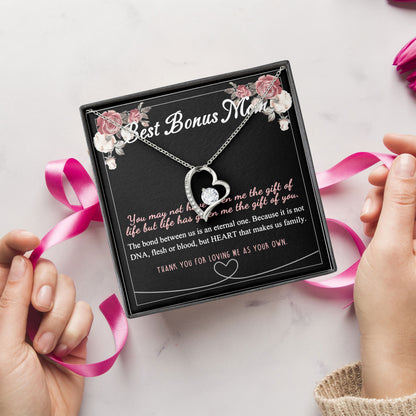 To My Best Bonus Mom Necklace, Mother Gift, Valentine's Day Birthday Gifts Ideas, Loving Mother Keepsake