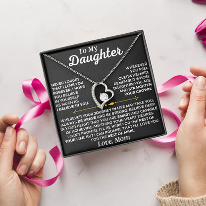 To My Daughter Necklace Birthday Valentine Jewelry Gifts For Daughter with Message Card Box