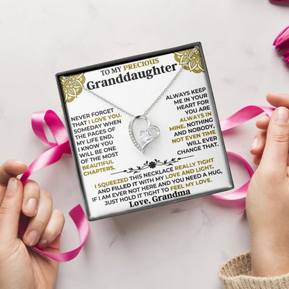 To My Granddaughter Necklace Meaningful Jewelry Gift for Birthday, Valentine, Graduation