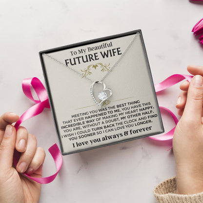 To My Beautiful Future Wife Necklace with Message Card
