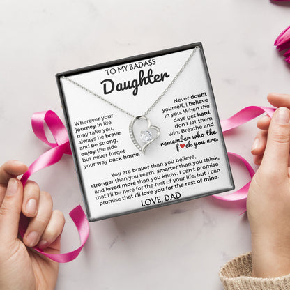 To My Daughter Sterling Silver Necklace Gift From Dad