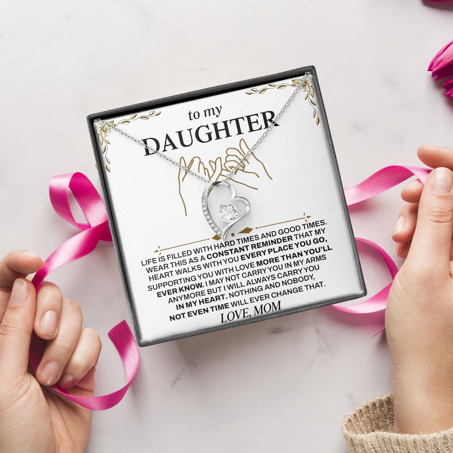 To My Beautiful Granddaughter Necklace Meaningful With Message Card And Box