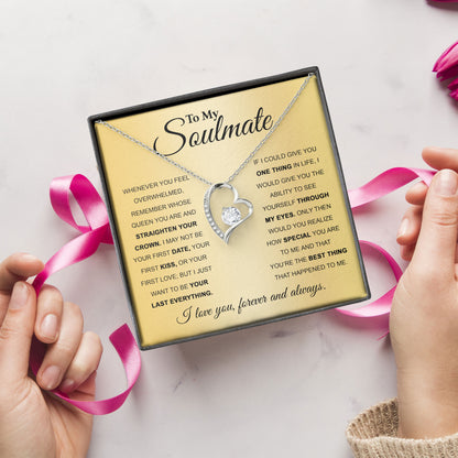 To My Soulmate Love Knot Necklace Gift Box with Sentimental Message Card