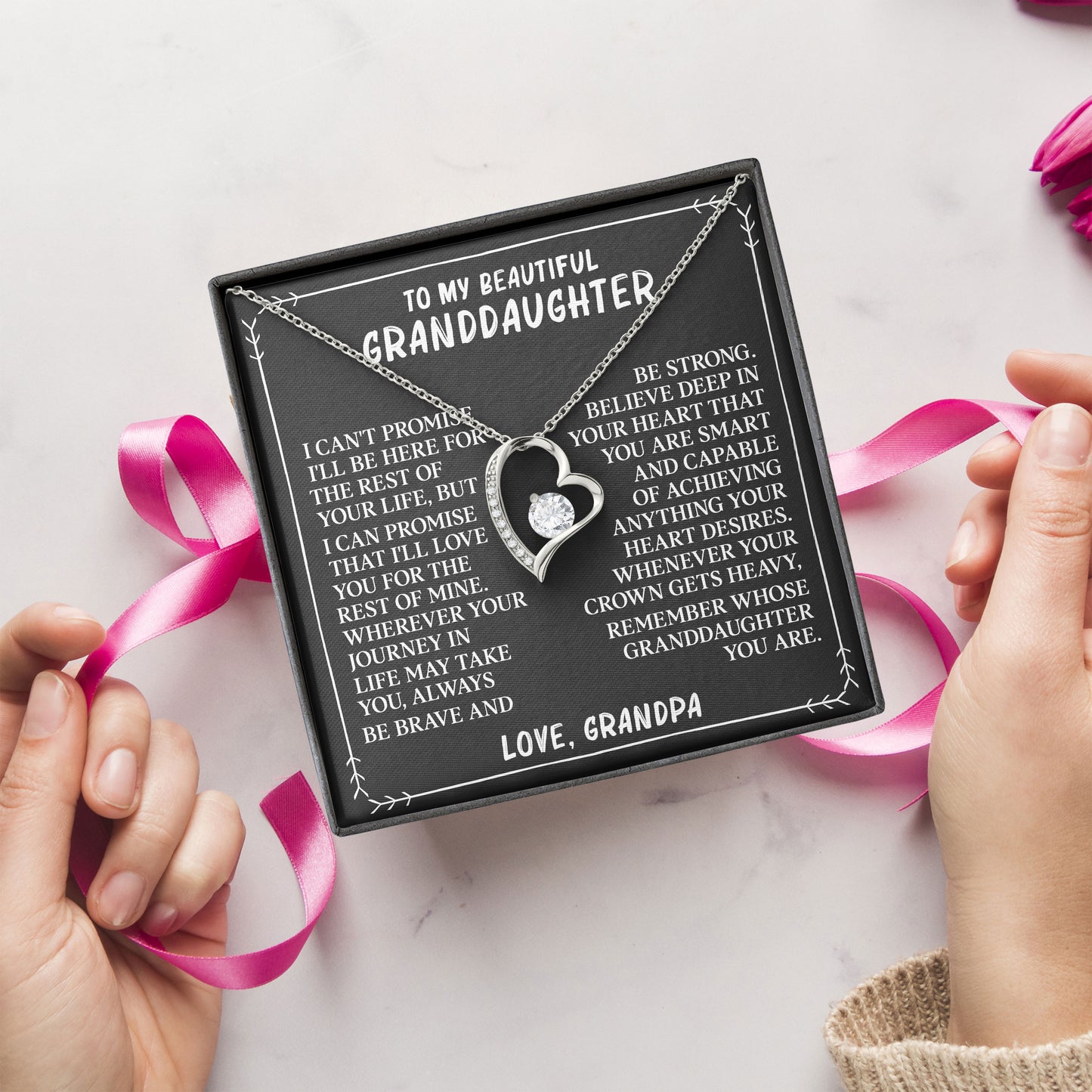 To My Granddaughter Necklace Meaningful Jewelry Gift