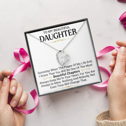 To My Beautiful Daughter Necklace Valenitne Gift