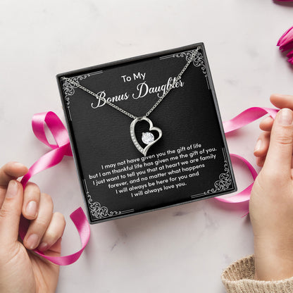 To My Bonus Daughter Necklace with Message