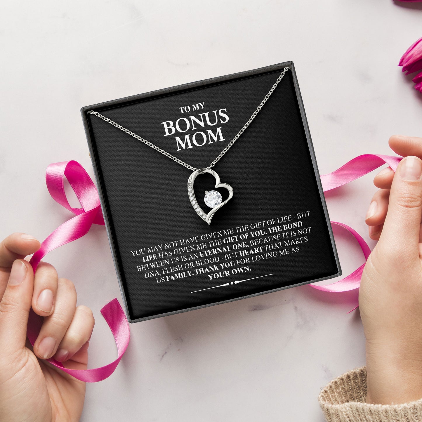 To My Bonus Mom Necklace from Son with Love