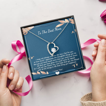 To The Best Mom Heartfelt Necklace Gift