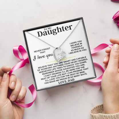 To My Daughter Necklace Birthday Gift with Message Card From Dad