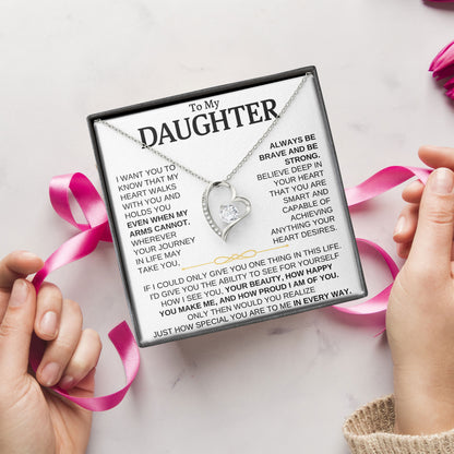 To My Daughter Sterling Silver Necklace
