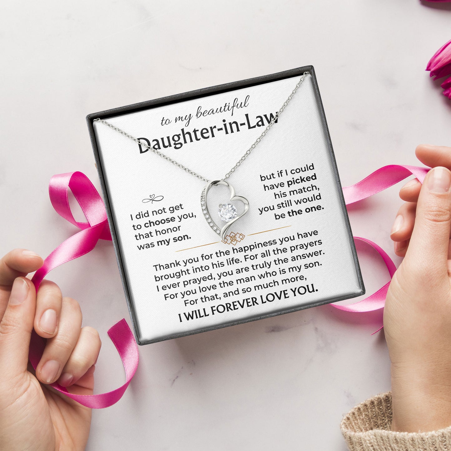To My Beautiful In Law Daughter Necklace