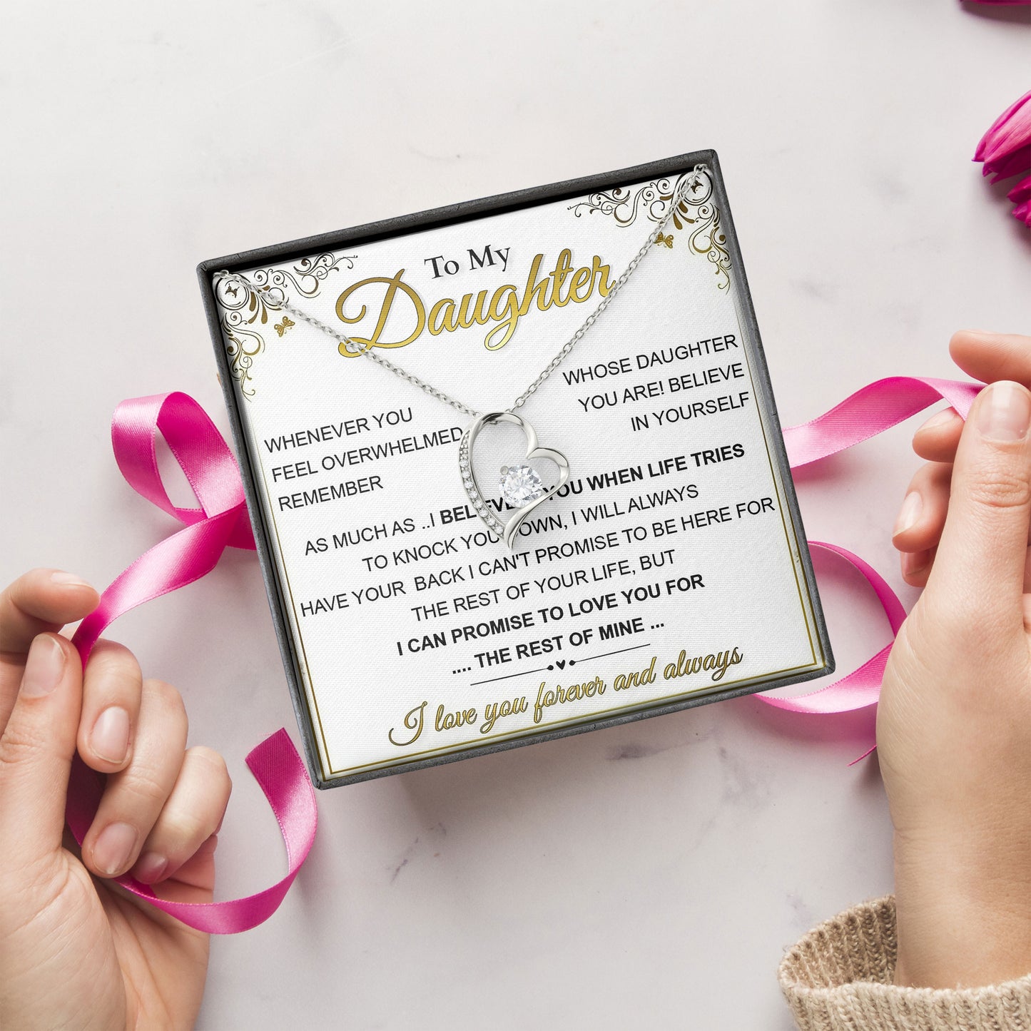 To My Daughter Necklace Birthday, Wedding Gifts