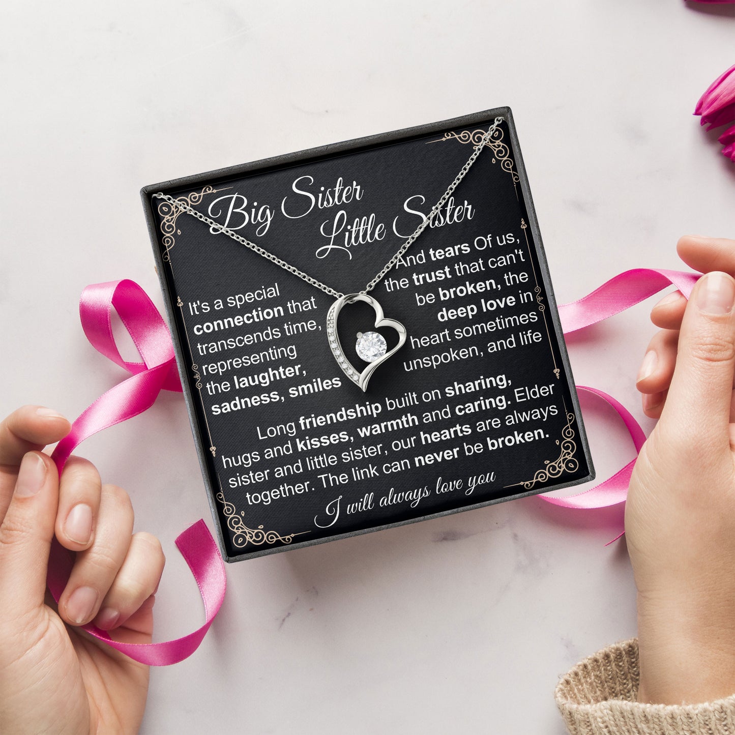 To My Big Sister Necklace Jewelry Gift for Special Occasions