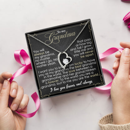 To My Grandma Necklace Gift with Love and Message Card