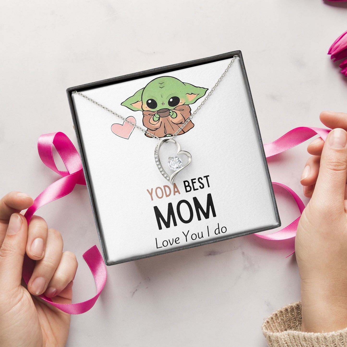 Yoda Best Mom Necklace Gift Valentine Mother's day Keepsake