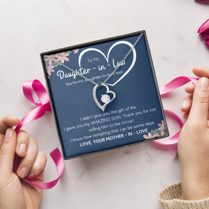 To My Daughter In Law Pendant Necklace Gift