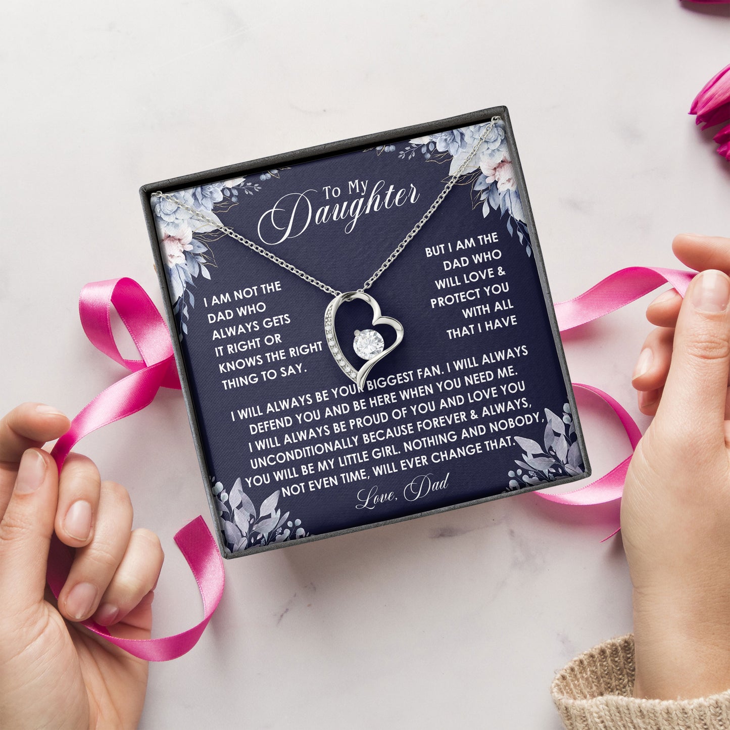 To My Daughter Elegant Necklace Gift From Dad