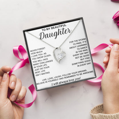 To My Beautiful Daughter Necklace for Graduation Day