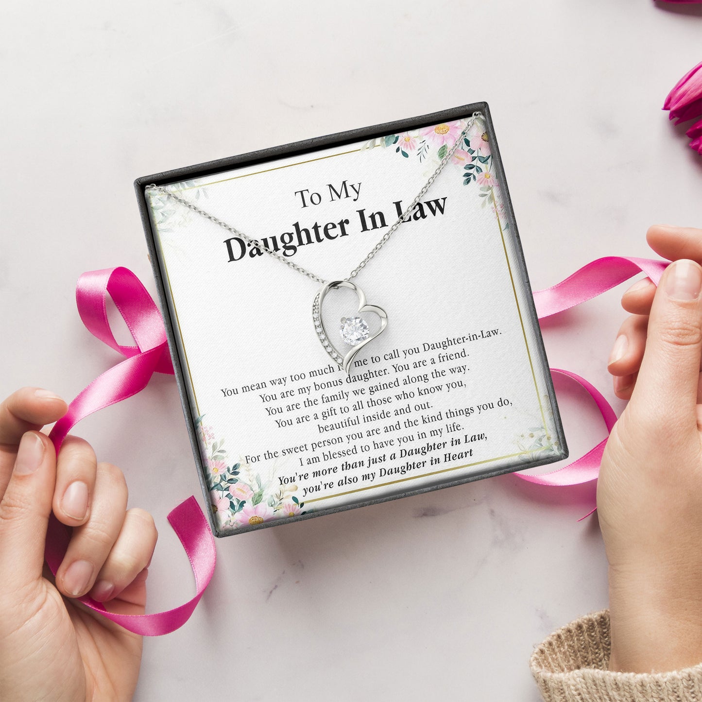 To My Daughter In Law Necklace Gift for Wedding Day