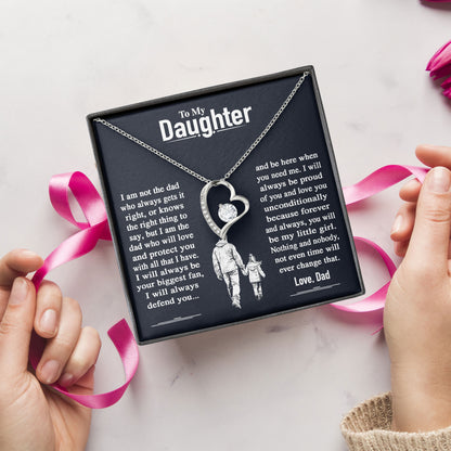 To My Daughter Heart Necklace Gift From Dad