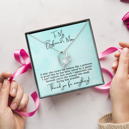 To My Boyfriend's Mom Necklace With Message Card And Box, Valentines Day, Mother's Day Gifts