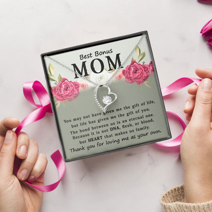 To My Best Bonus Mom Necklace Meaningful Gift