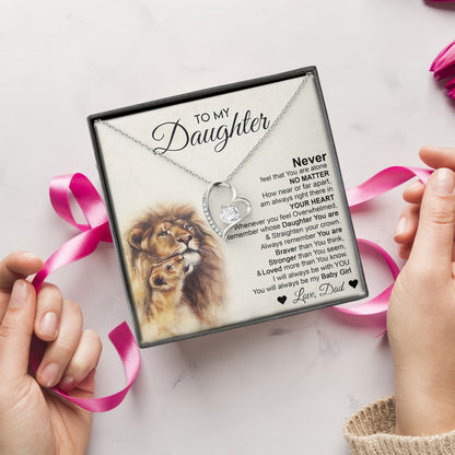To My Daughter Necklace Message & Elegant Box, Necklace Gifts For Daughter, Birthday, Wedding, Valentines Day, Graduation